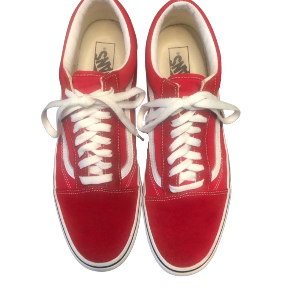 Vans Men's Red Schoolhouse Sneakers Size 10